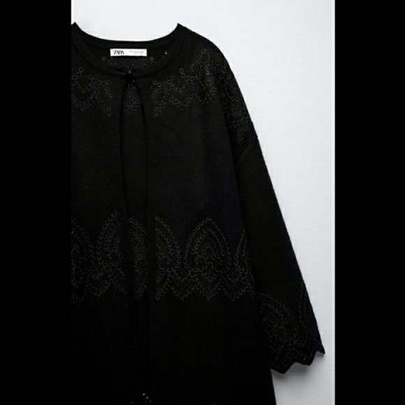 Zara eyelet detail knit coat - Picture 4 of 7